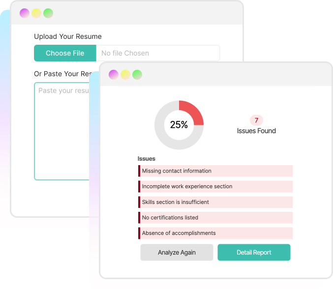 Free ATS resume checker and CV checker for optimizing resume format