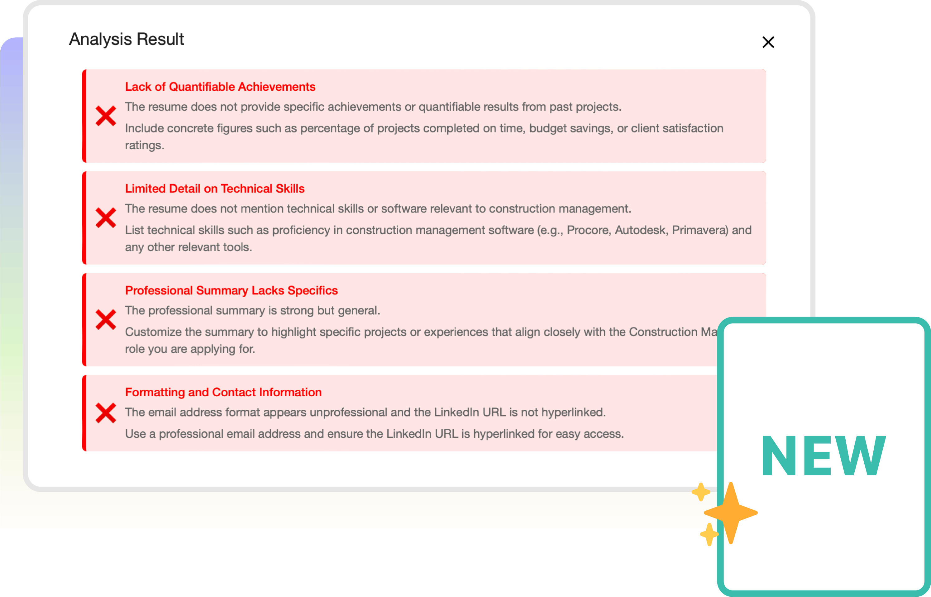 Improve ATS score with AI-powered resume feedback
