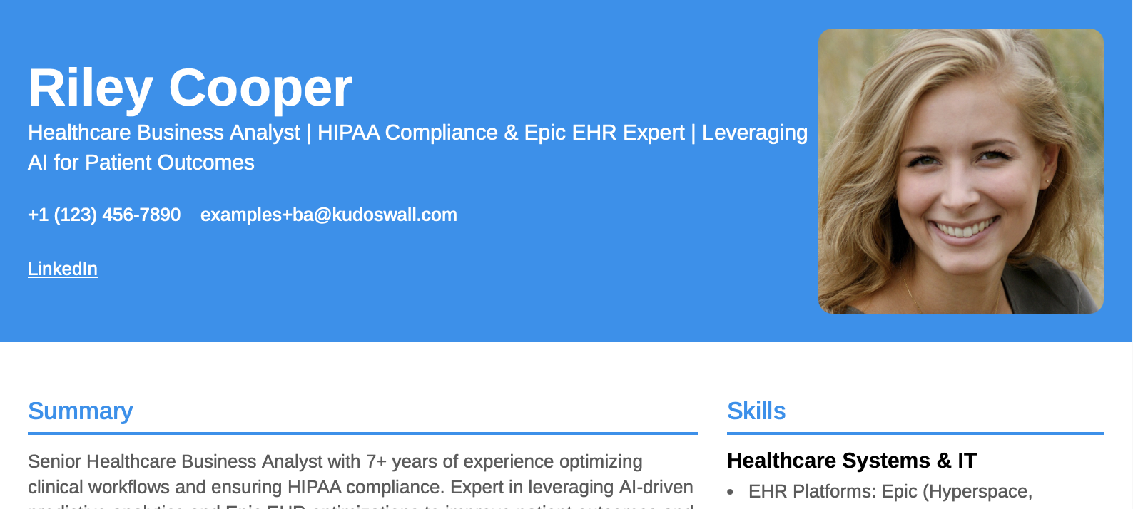 Resume Headline Example and Format