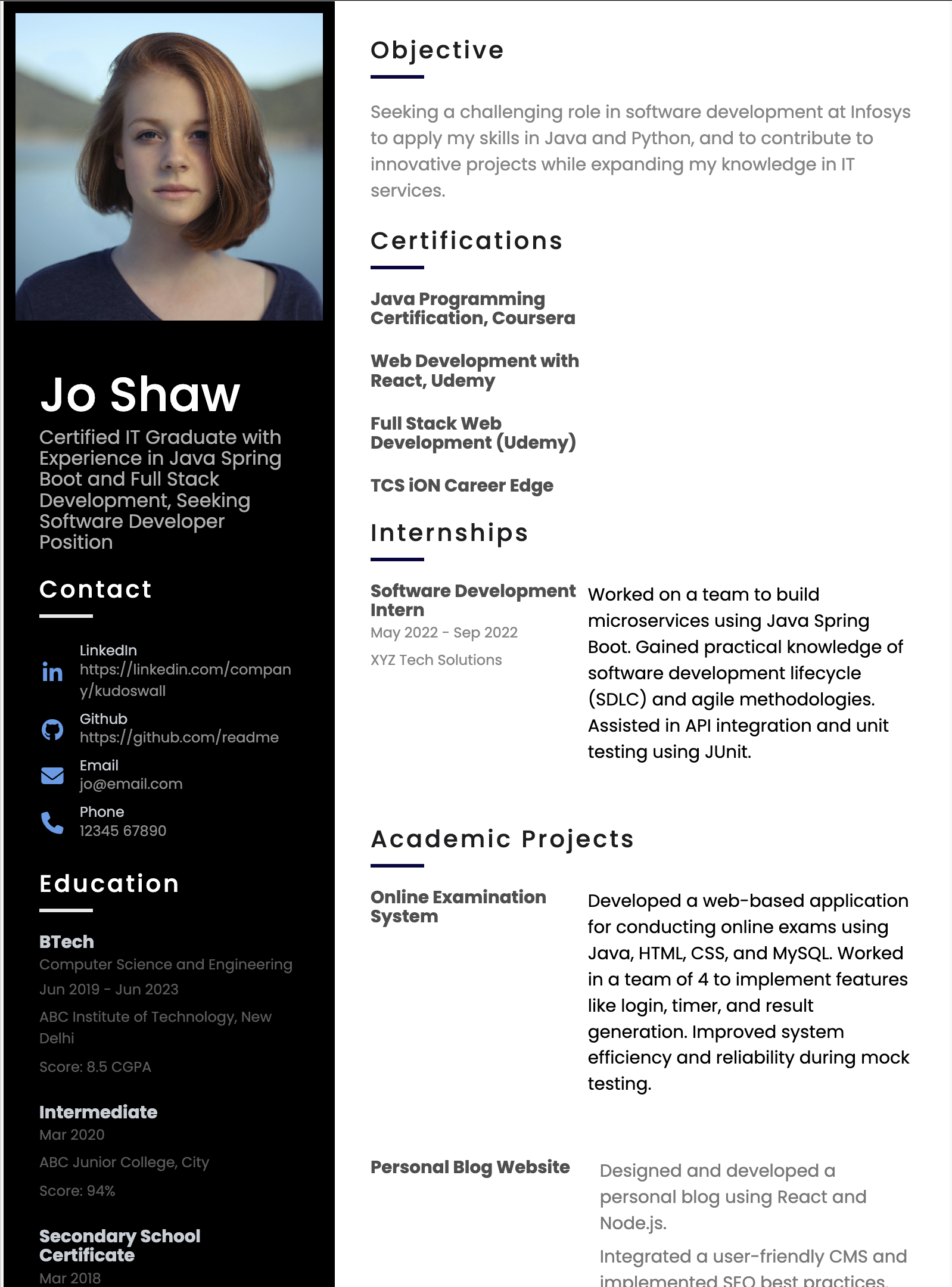 Off-Campus Resume