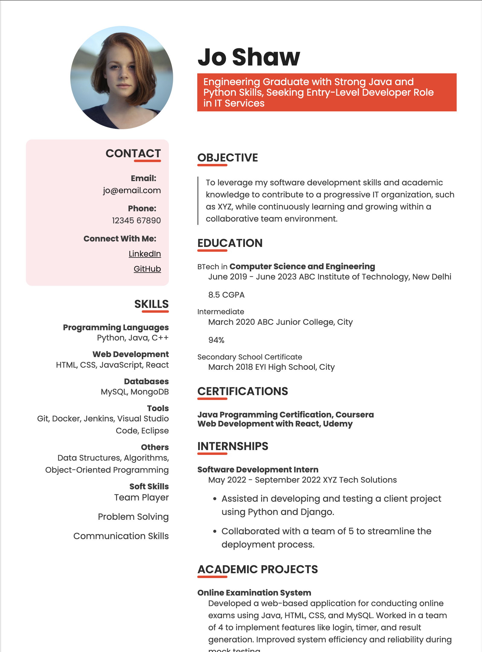 On-Campus Resume