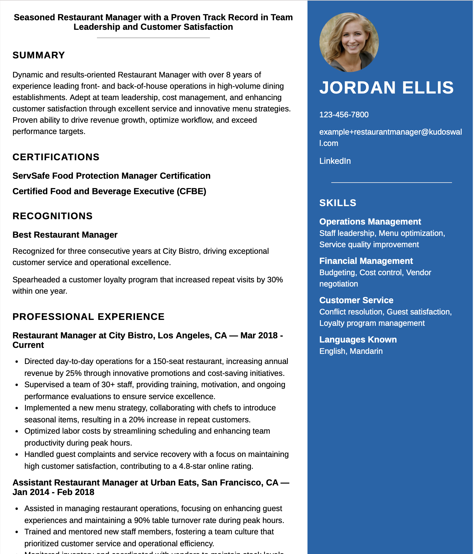 US retail ATS resume
